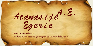 Atanasije Egerić vizit kartica